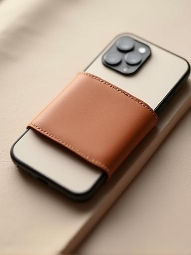 Minimal phone wallet attached to phone